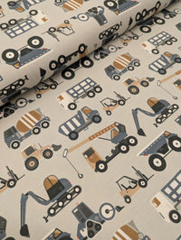 Organic Cotton Jersey Knit - Blue and Grey Construction