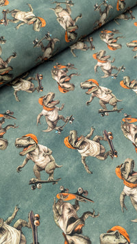 Organic Cotton French Terry - Skater Dinos