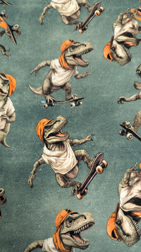 Organic Cotton French Terry - Skater Dinos