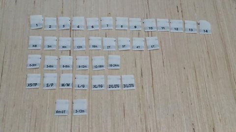 Woven Size Labels