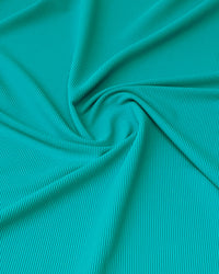 Ribbed Polyester Swim Tricot - Aqua