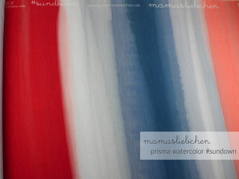 Mamasliebchen: Prisma Watercolours Stretch French Terry, Sundown