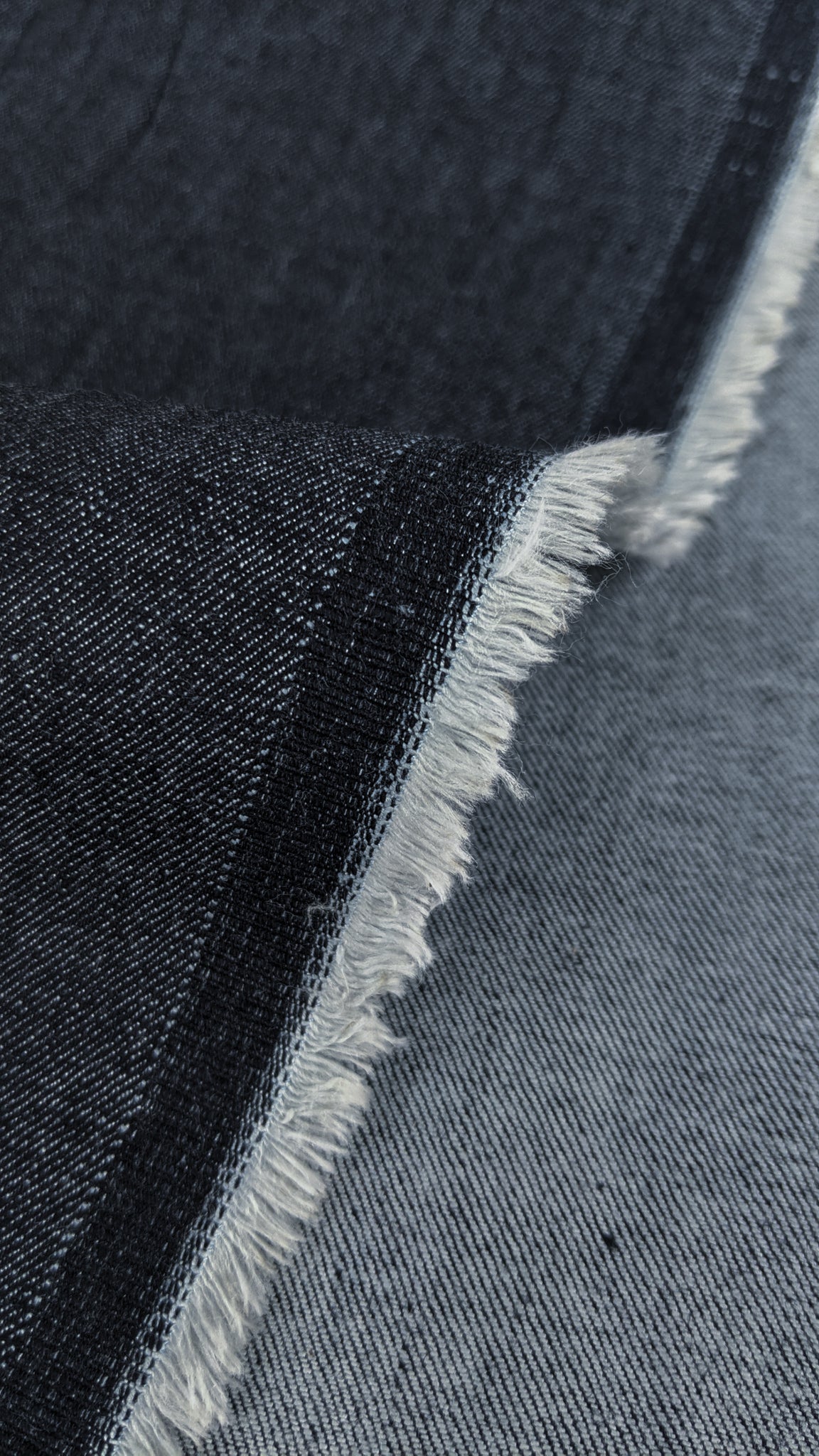 Remnant: 9oz Raw Organic Stretch Denim - Carbon Blue (1 metre)