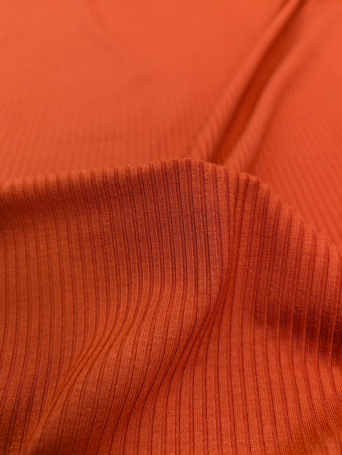 Bamboo Rib Knit - Orange Clay