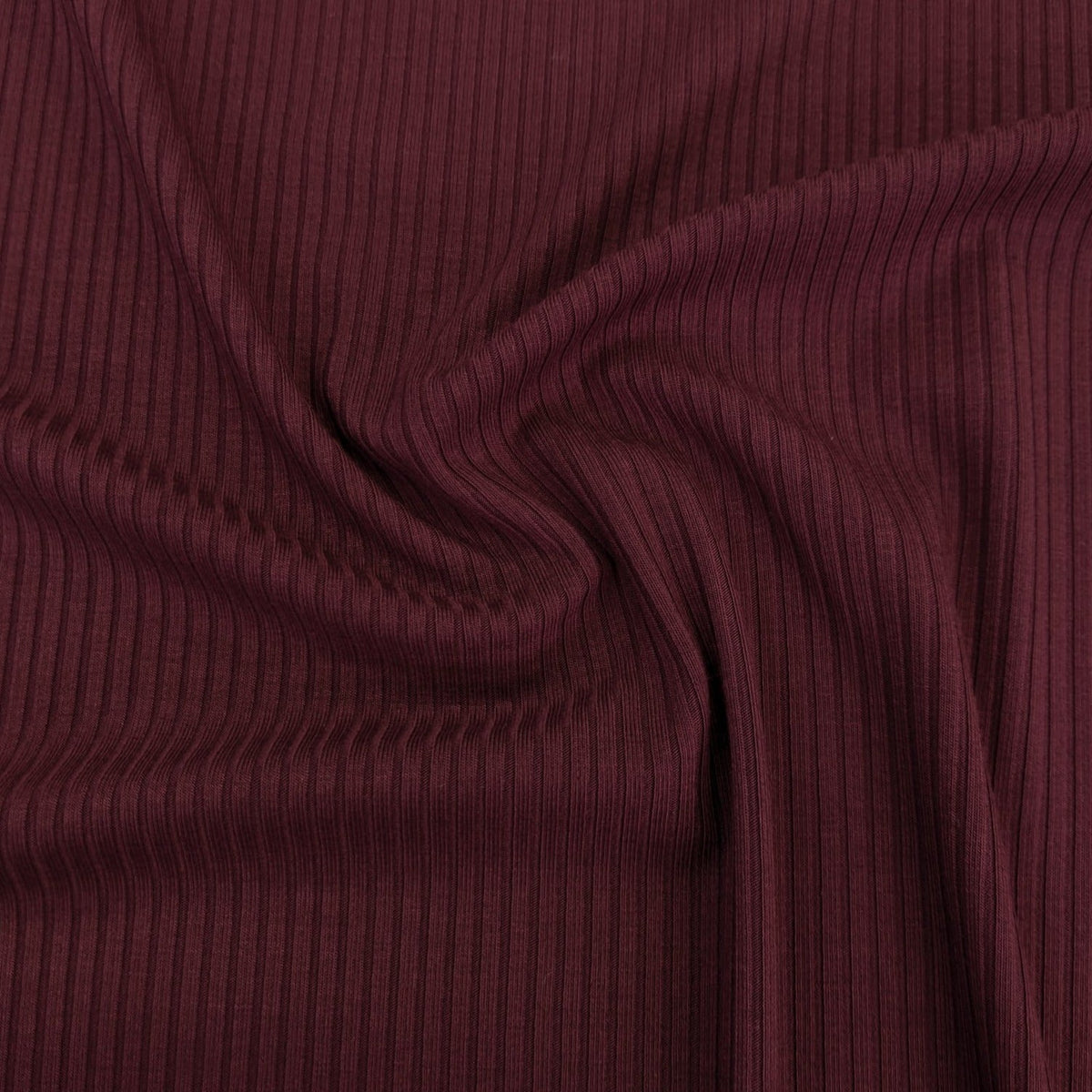 Remnant: Bamboo Rib Knit - Burgundy (1 metre)