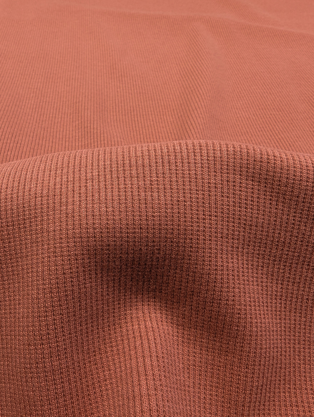 Cotton Jersey Baby Rib Knit - Family Fabrics Coordinate - Light Mahogany