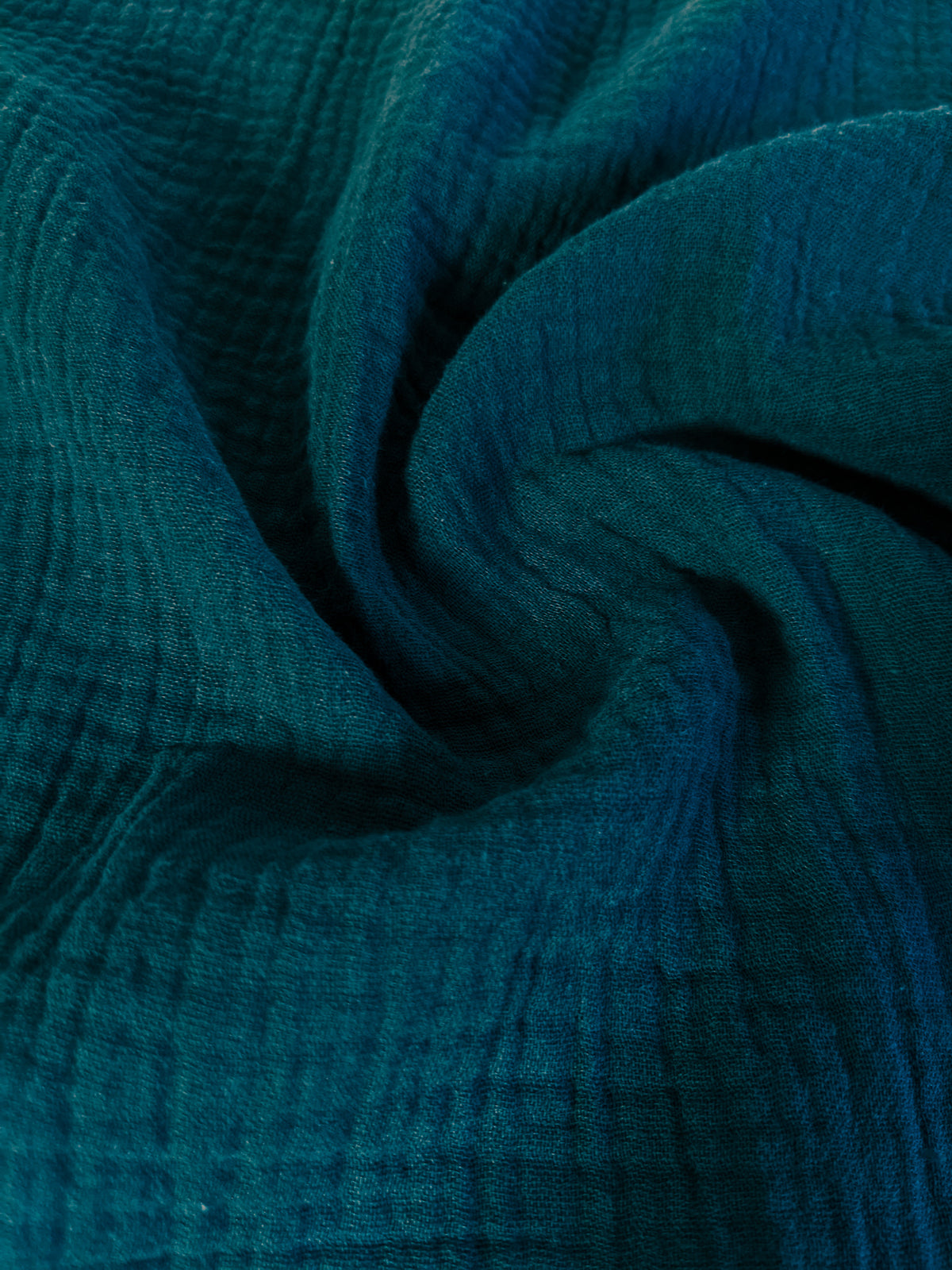 dark teal swirl in double gauze