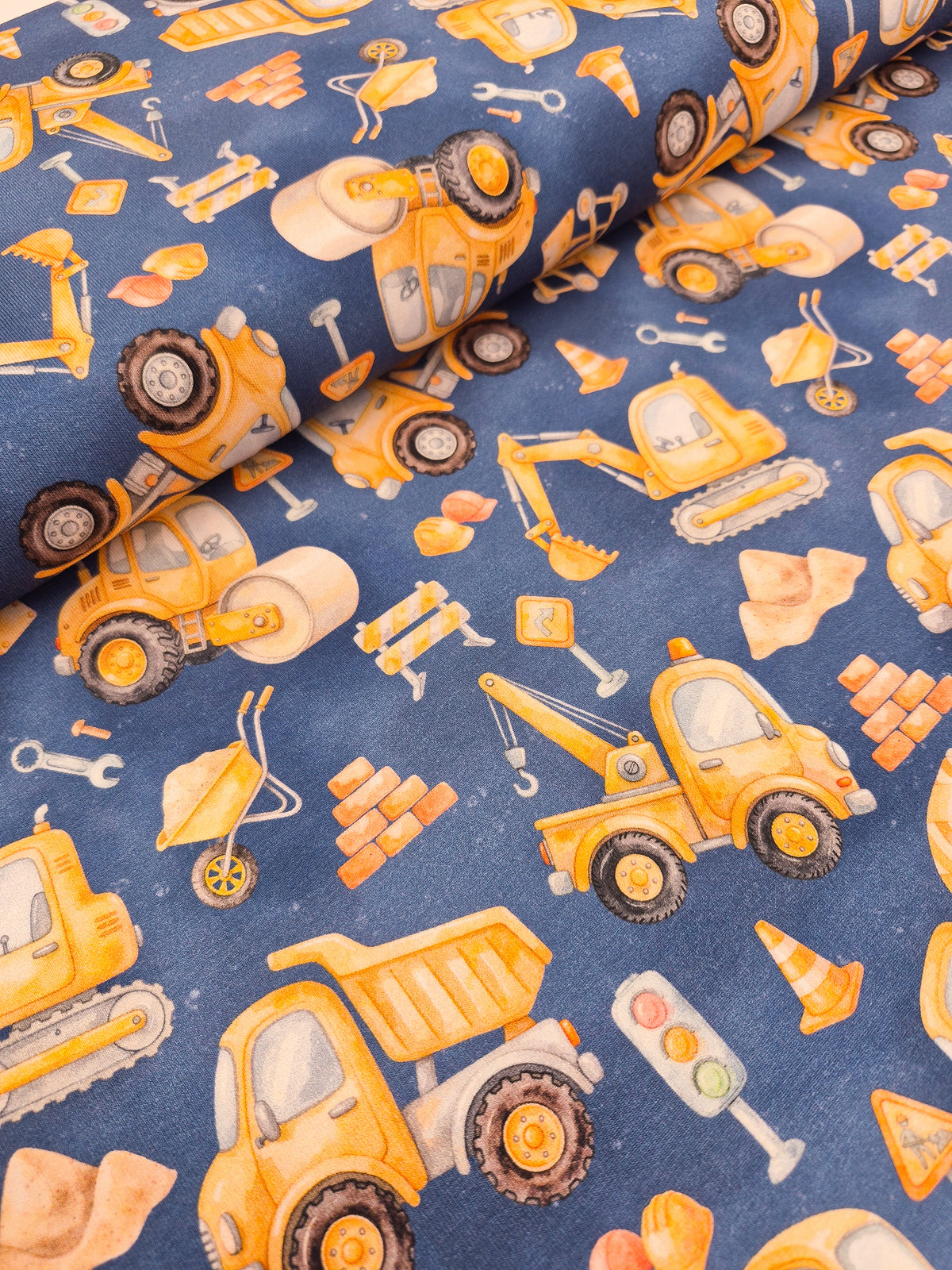 Organic Cotton Jersey - Blue Construction
