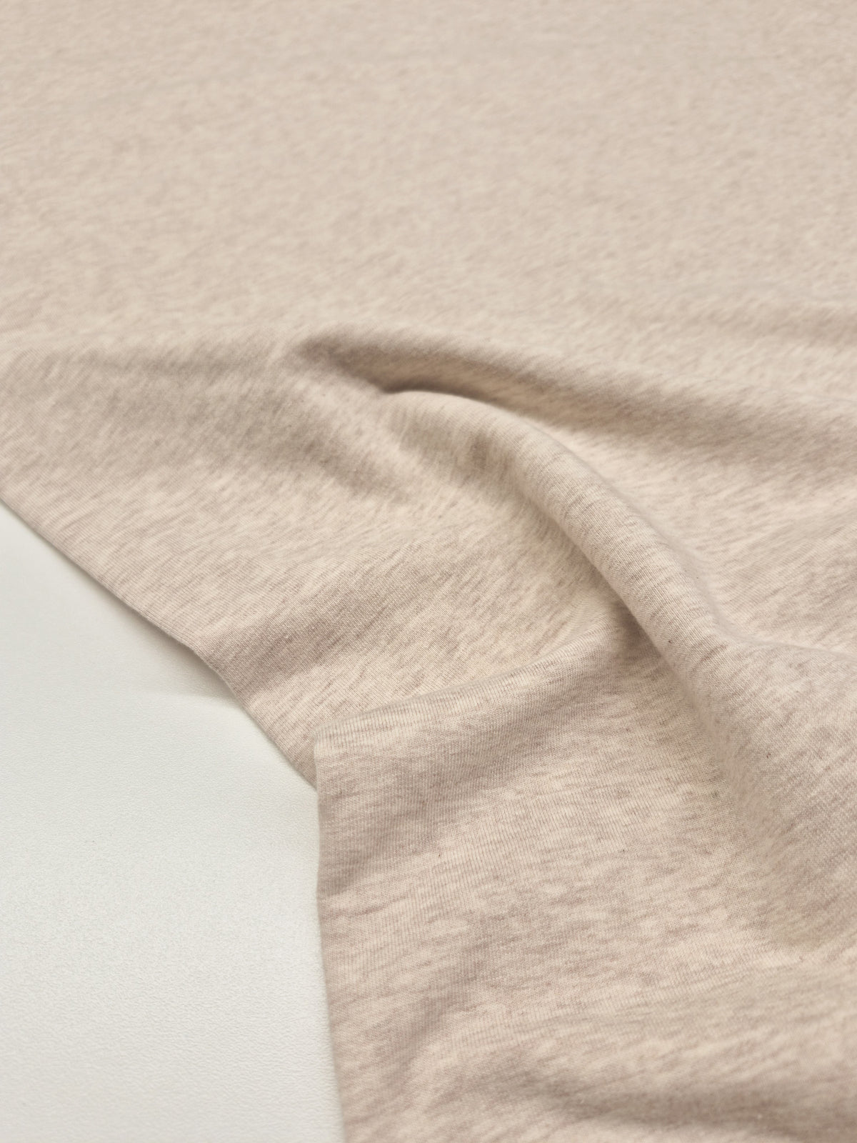 Fleece Backed Sweatshirting  - Heathered Oatmeal