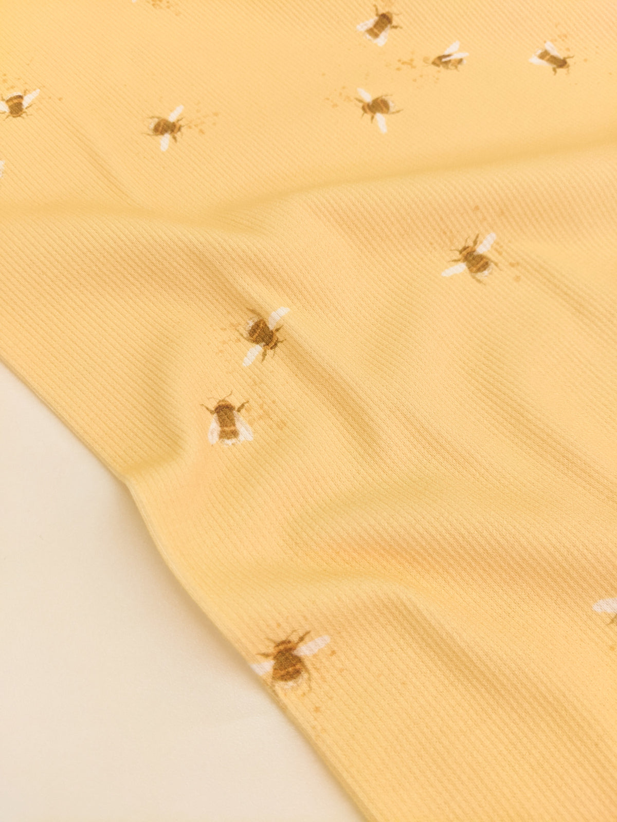 Bumblebee Print Cotton Jersey Rib Knit