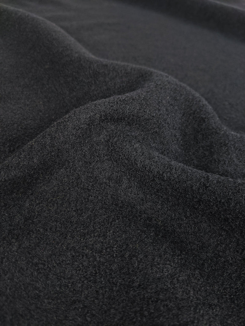 Remnant: 100% Merino Wool Coating - Black (1 metre)