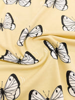 Remnant: Organic Cotton Jersey Knit - Butterfly, Sunray (1.55 metres)