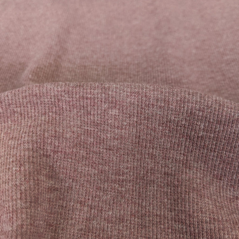Bamboo & Cotton Stretch Fleece Coordinating Ribbing - Heathered Dusty Rose
