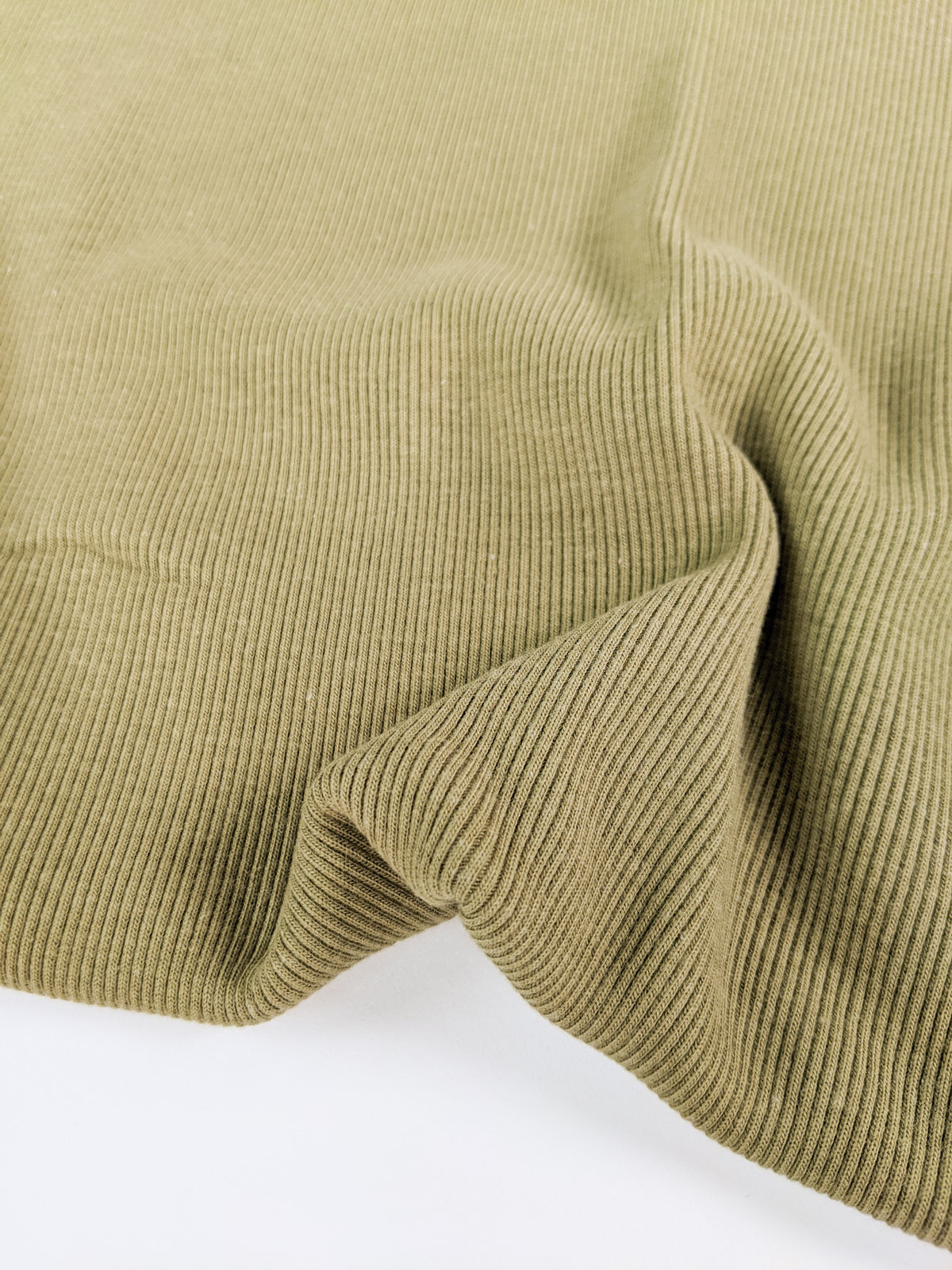 Bamboo & Cotton Sweatshirt Fleece Coordinating Ribbing - Kelp
