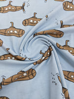 Organic Cotton Jersey Knit - Submarine, Sky Blue