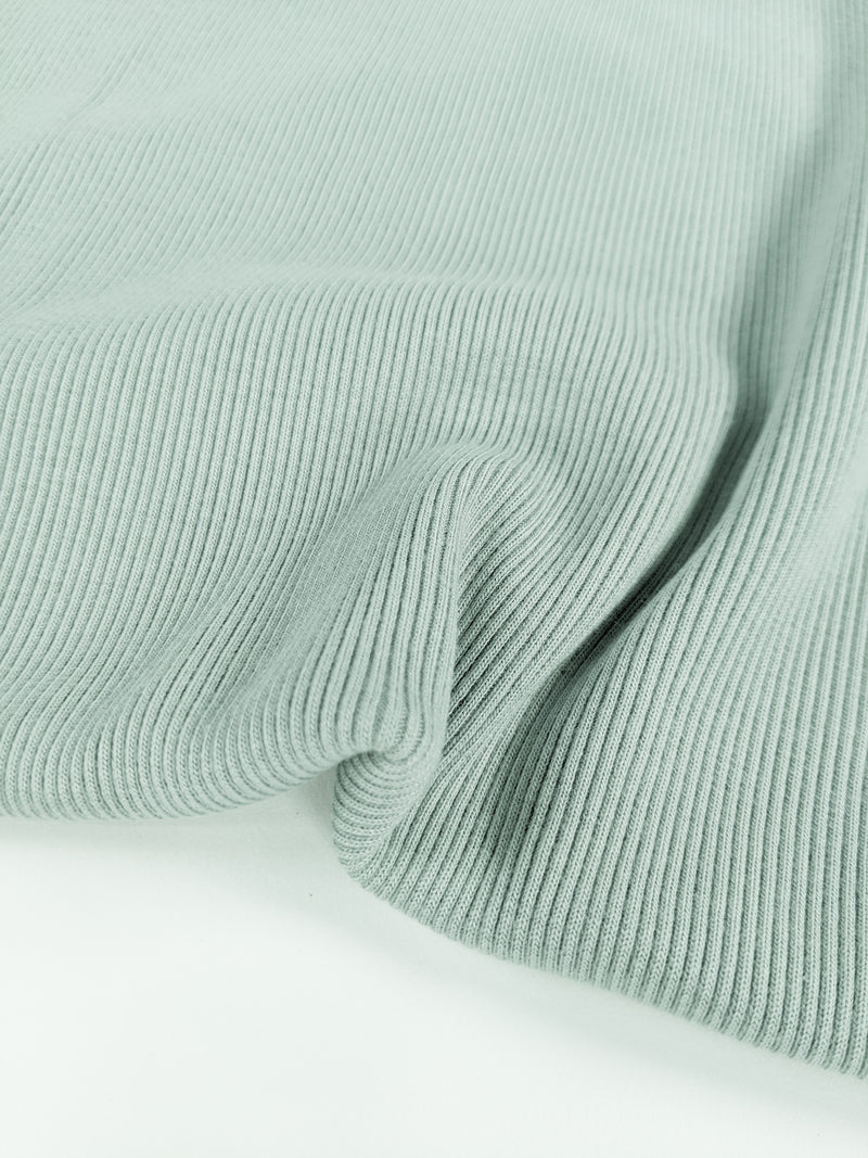 Bamboo & Cotton Sweatshirt Fleece Coordinating Ribbing - Misty Jade