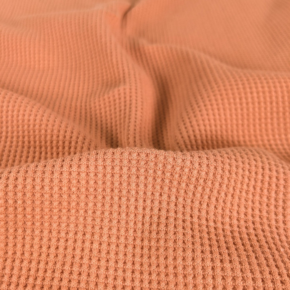 Organic Cotton Stretch Thermal Waffle Knit - Salted Caramel