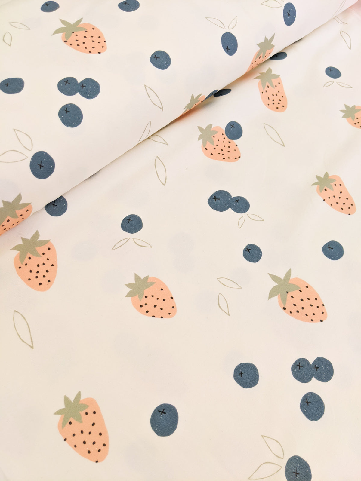 Strawberries & Blueberries Cotton Jersey Knit
