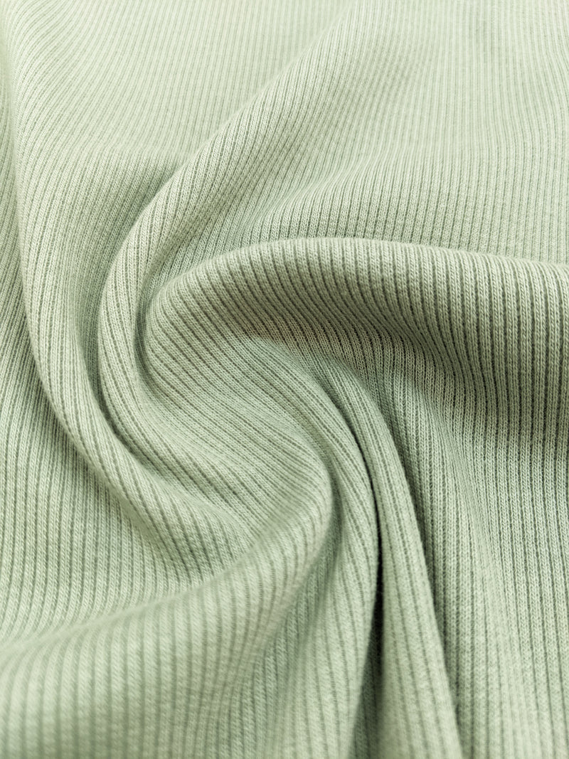 Organic Cotton Jersey Rib Knit - Green