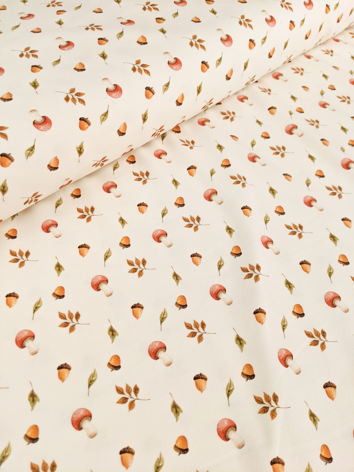 Remnant: Organic Cotton Jersey Knit - Autumn Woodland (1 metre)