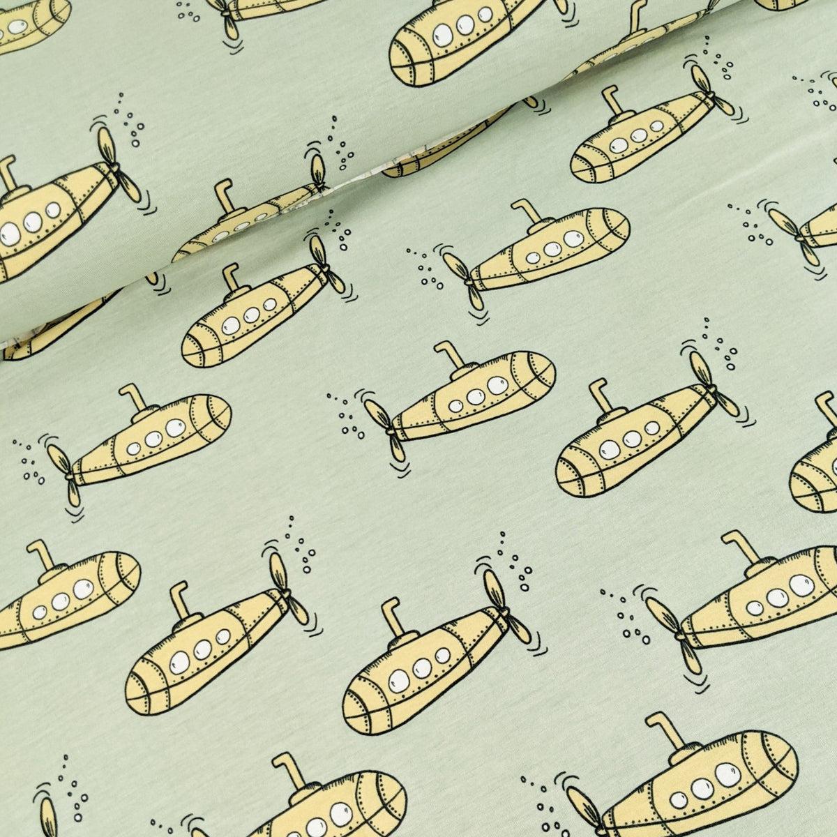 Organic Cotton Jersey Knit - Submarine, Sea Green